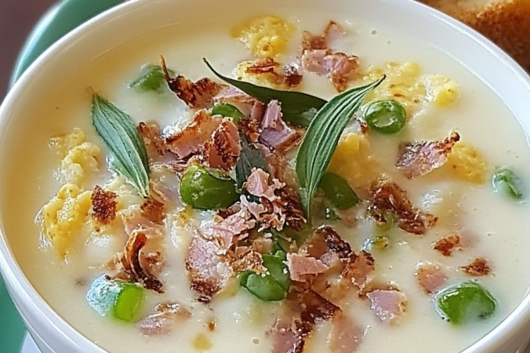 Kaas-Lauch-Suppe met Hackfleisch