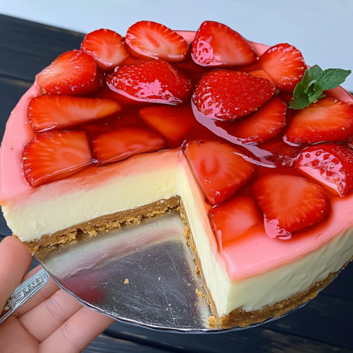 No-Bake Aardbei Kaastaart