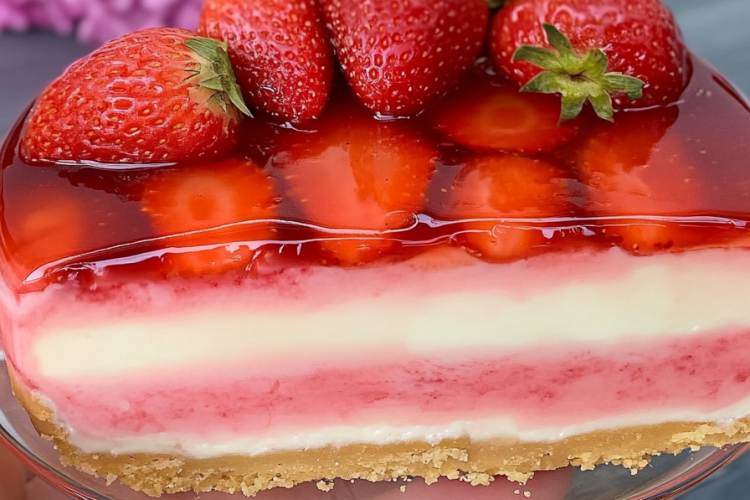 No-Bake Aardbei Kaastaart