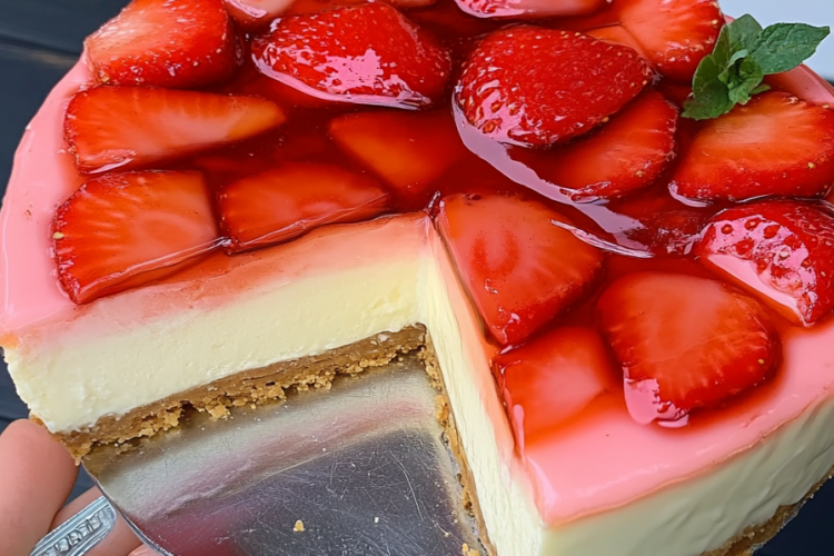 No-Bake Aardbei Kaastaart