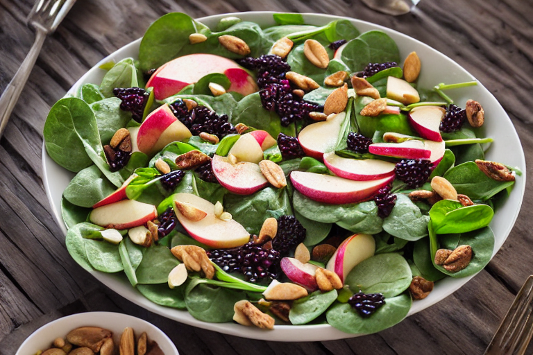 Apple Spinach Salad Recipe final dish beautifully presented and ready to serve
