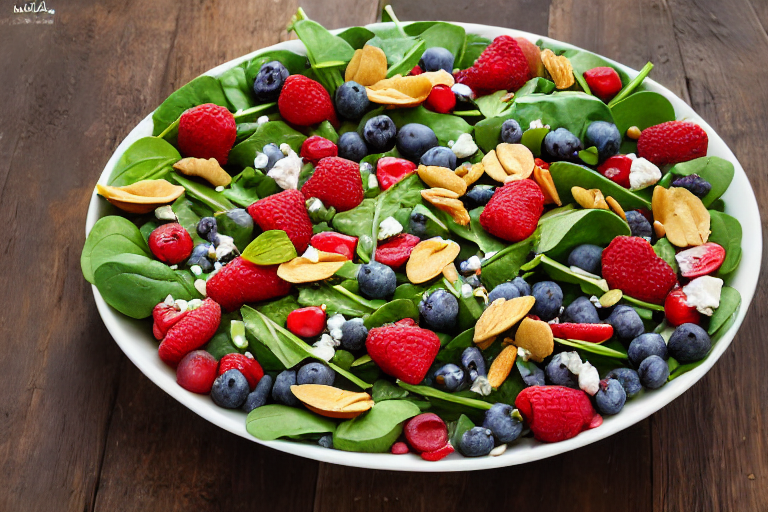 Berry Spinach Salad Recipe final dish beautifully presented and ready to serve