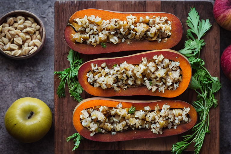 Butternut Squash Sausage Apples final dish beautifully presented and ready to serve