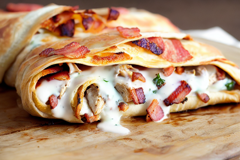 Chicken Bacon Ranch Stromboli slice on plate showing perfect texture and swirl pattern