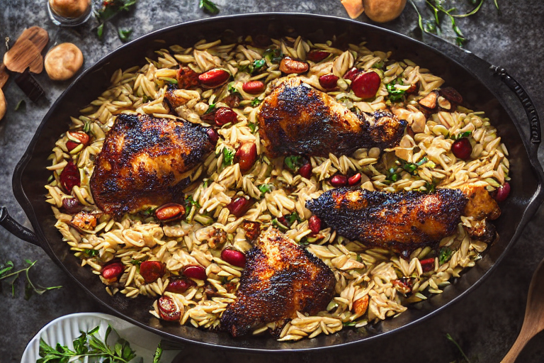 Chicken Orzo Recipe final dish beautifully presented and ready to serve
