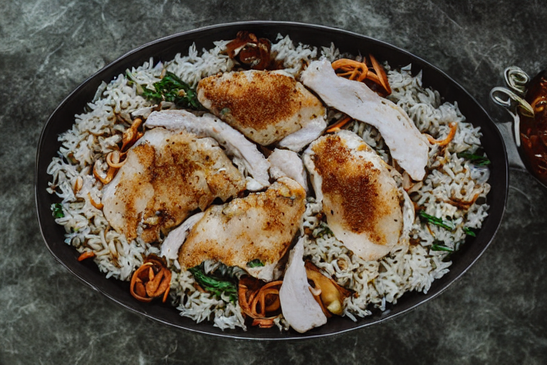 Chicken Rice Recipe final dish beautifully presented and ready to serve