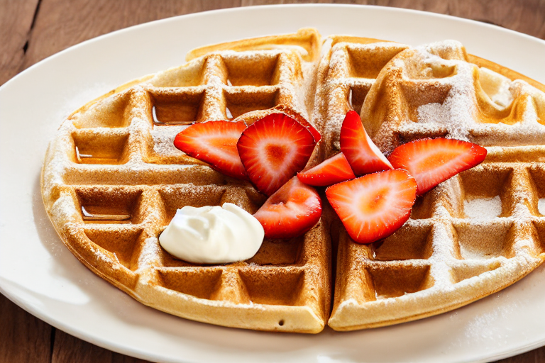 Classic Waffle Recipe final dish beautifully presented and ready to serve