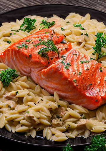 Creamy Salmon Orzo