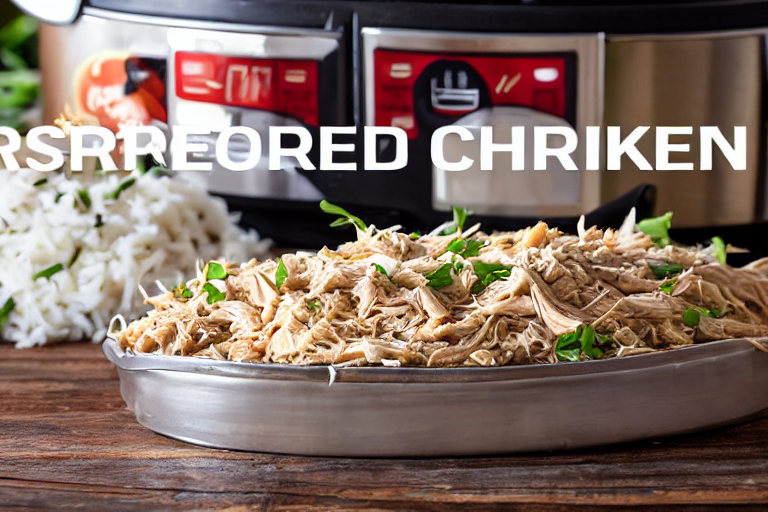 Crockpot Shredded Chicken final dish beautifully presented and ready to serve