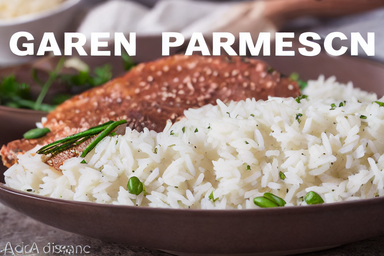 Garlic Parmesan Rice final dish beautifully presented and ready to serve
