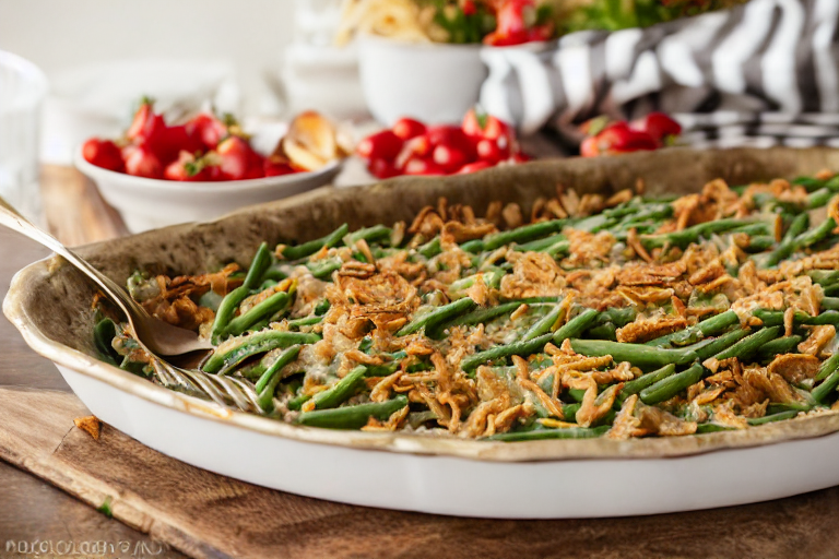 Green Bean Casserole final dish beautifully presented and ready to serve