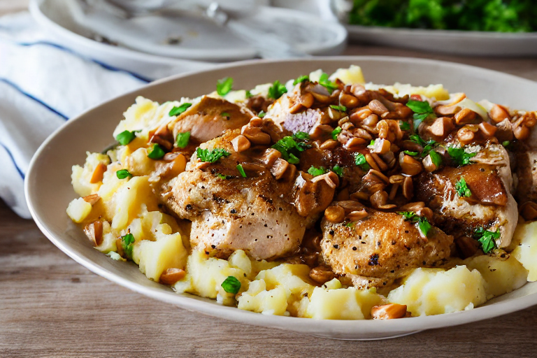 Homestyle Chicken Mashed Potato Bowls final dish beautifully presented and ready to serve