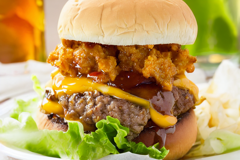 Honey BBQ Cowboy Burgers final dish beautifully presented and ready to serve