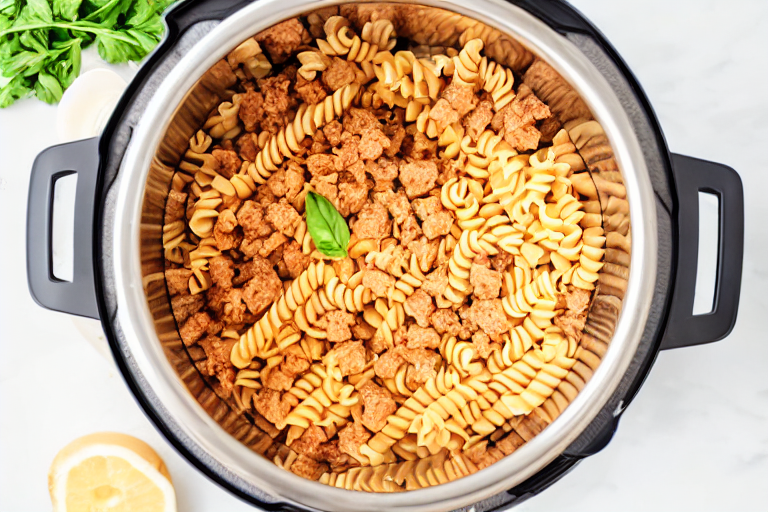 Instant Pot Pasta final dish beautifully presented and ready to serve