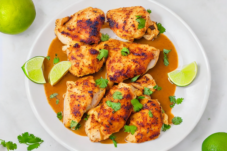 Lime Chicken Recipe ingredients organized and measured on kitchen counter