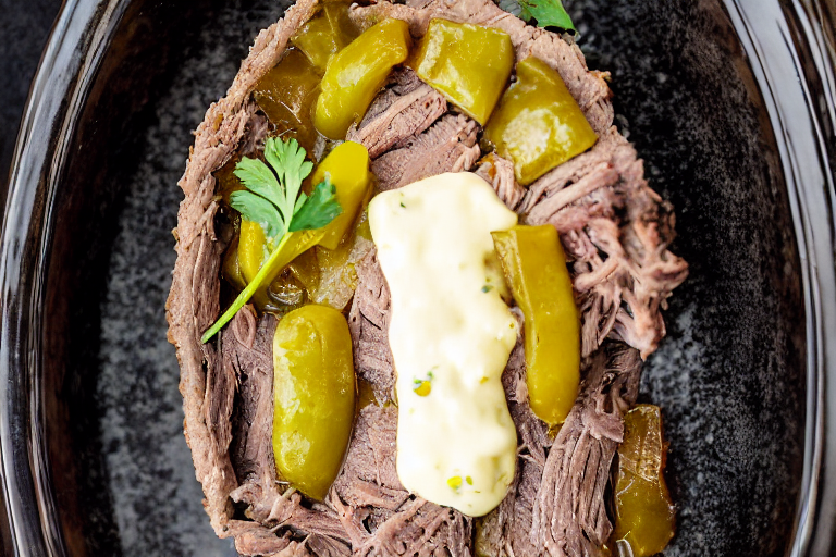 Mississippi Pot Roast ingredients organized and measured on kitchen counter
