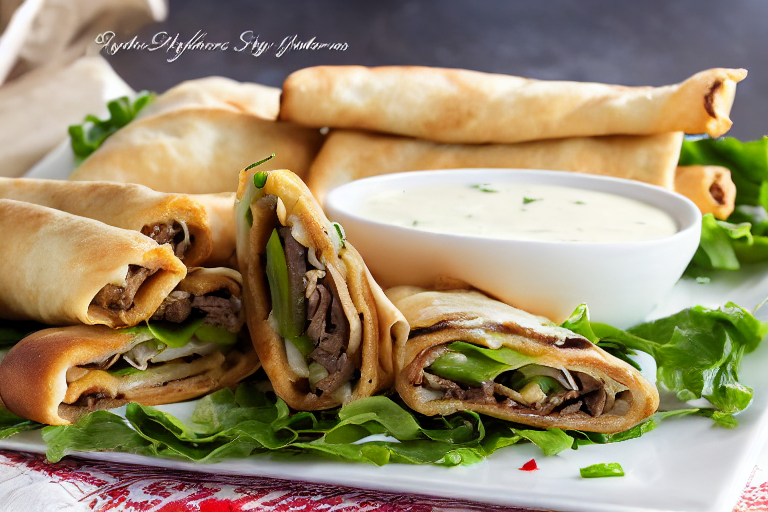 Philly Cheese Steak Egg Rolls final dish beautifully presented and ready to serve