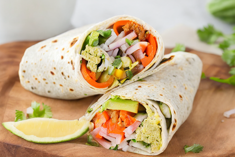 Ranch Veggie Wraps ingredients organized and measured on kitchen counter