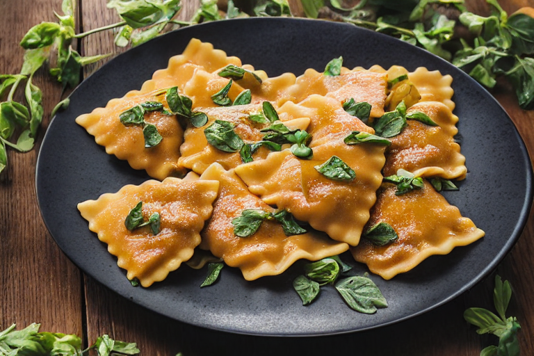 Ravioli Recipe final dish beautifully presented and ready to serve