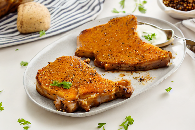 Shake and Bake Pork Chops final dish beautifully presented and ready to serve