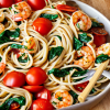 Shrimp Tomato Spinach Pasta