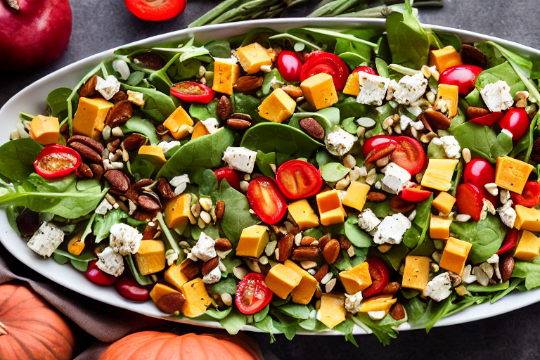 Thanksgiving salads final dish beautifully presented and ready to serve