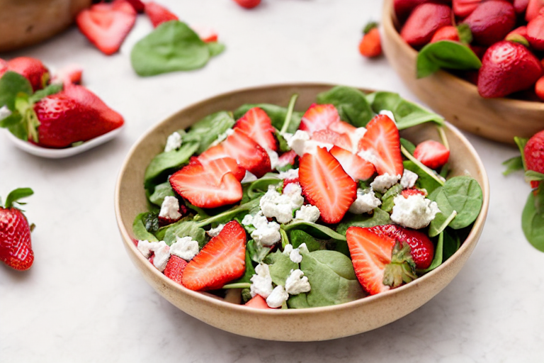 strawberry spinach salad slice on plate showing perfect texture and swirl pattern