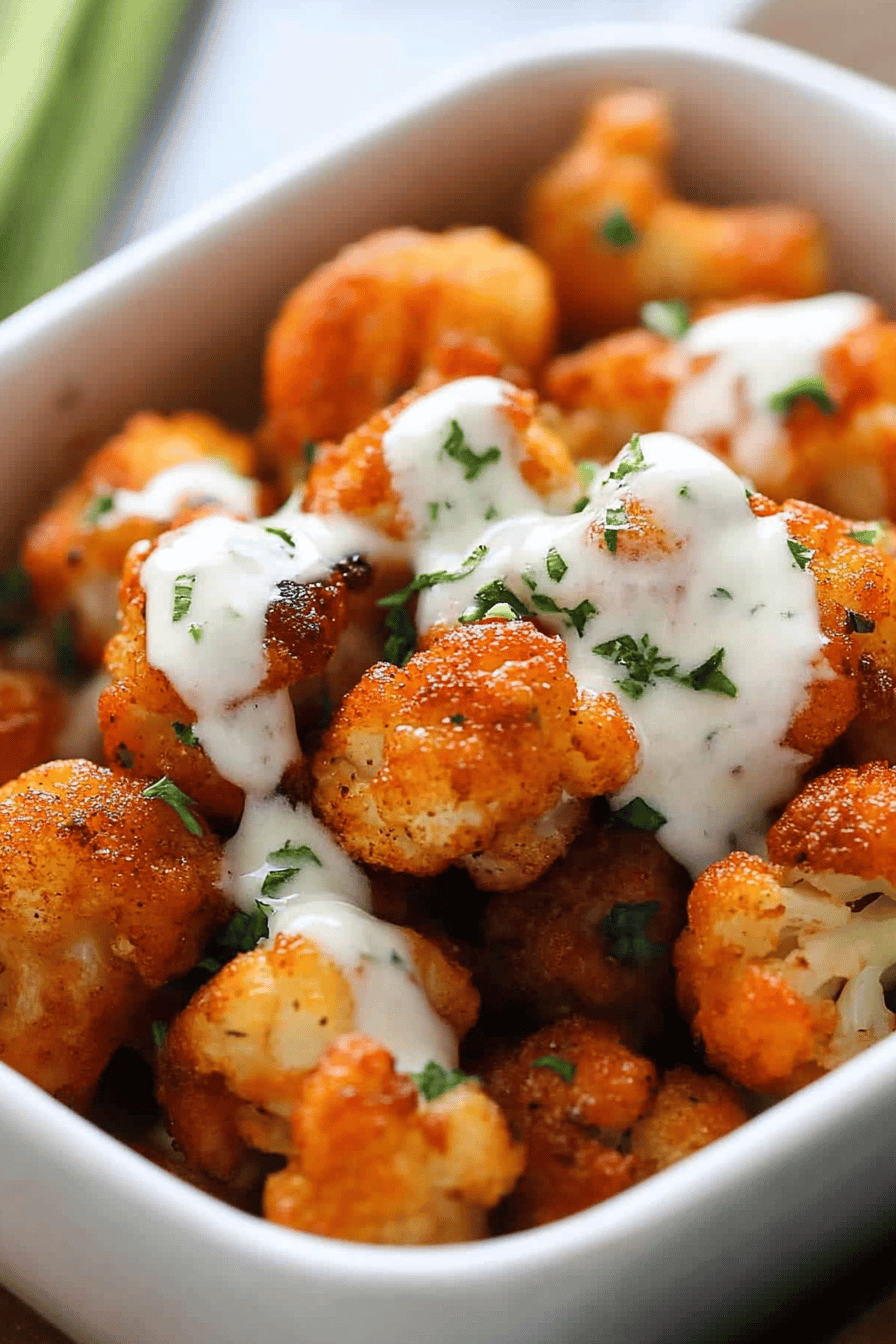 Air fryer cauliflower ingredients organized and measured on kitchen counter