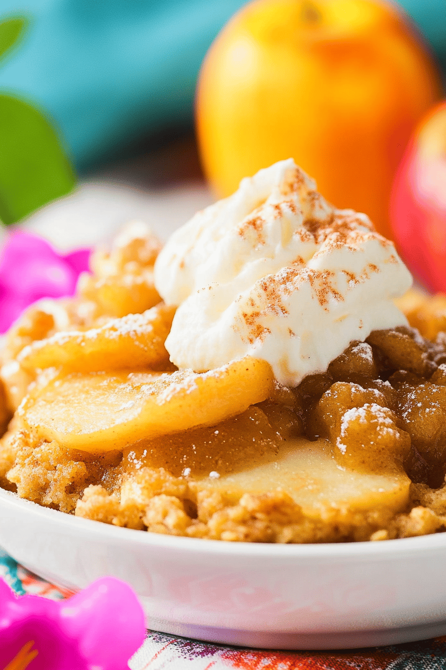 Apple Brown Betty slice on plate showing perfect texture and swirl pattern