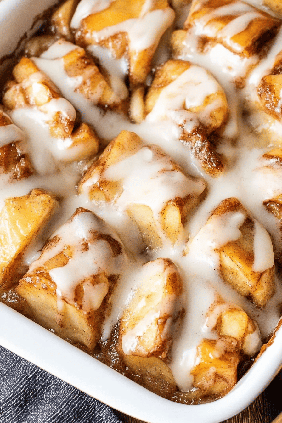 Apple Cinnamon Roll Bake ingredients organized and measured on kitchen counter