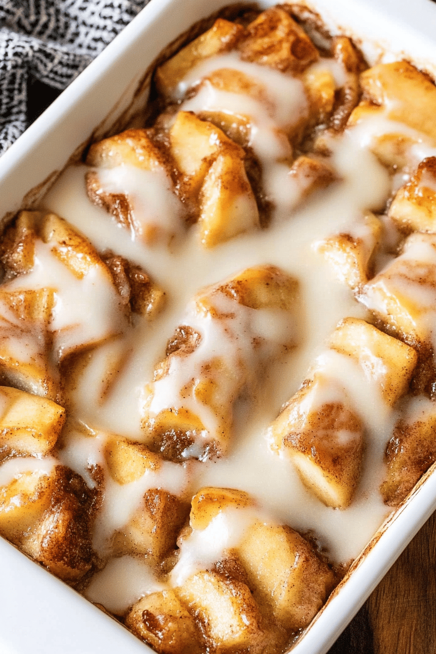 Apple Cinnamon Roll Bake slice on plate showing perfect texture and swirl pattern
