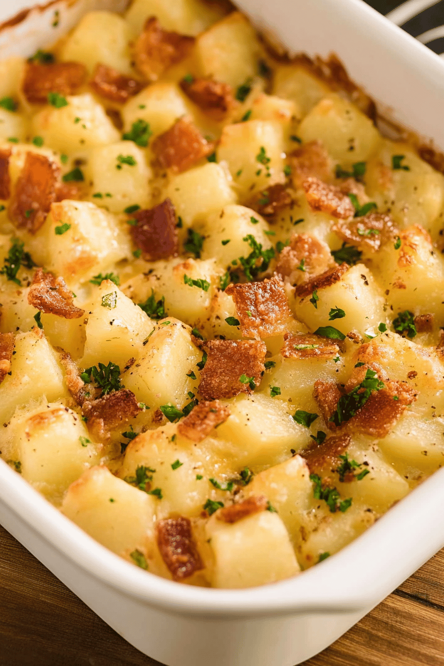 Bacon cheese potatoes slice on plate showing perfect texture and swirl pattern
