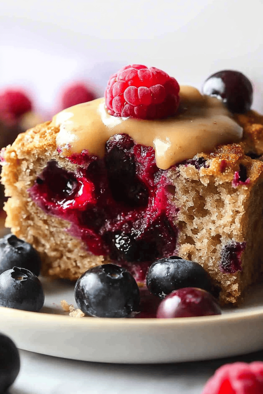 Berry breakfast bread ingredients organized and measured on kitchen counter