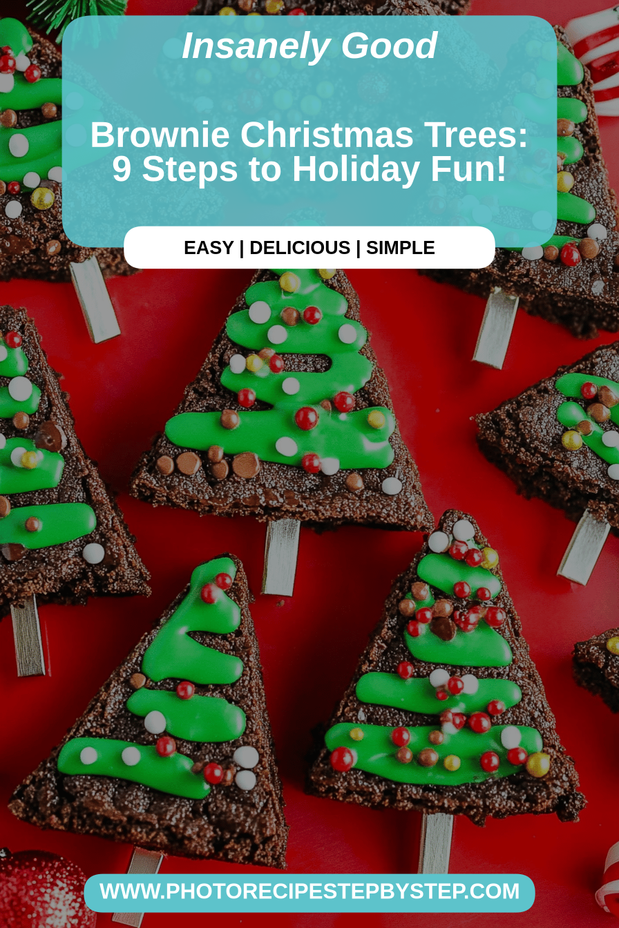 Brownie Christmas Trees final dish beautifully presented and ready to serve