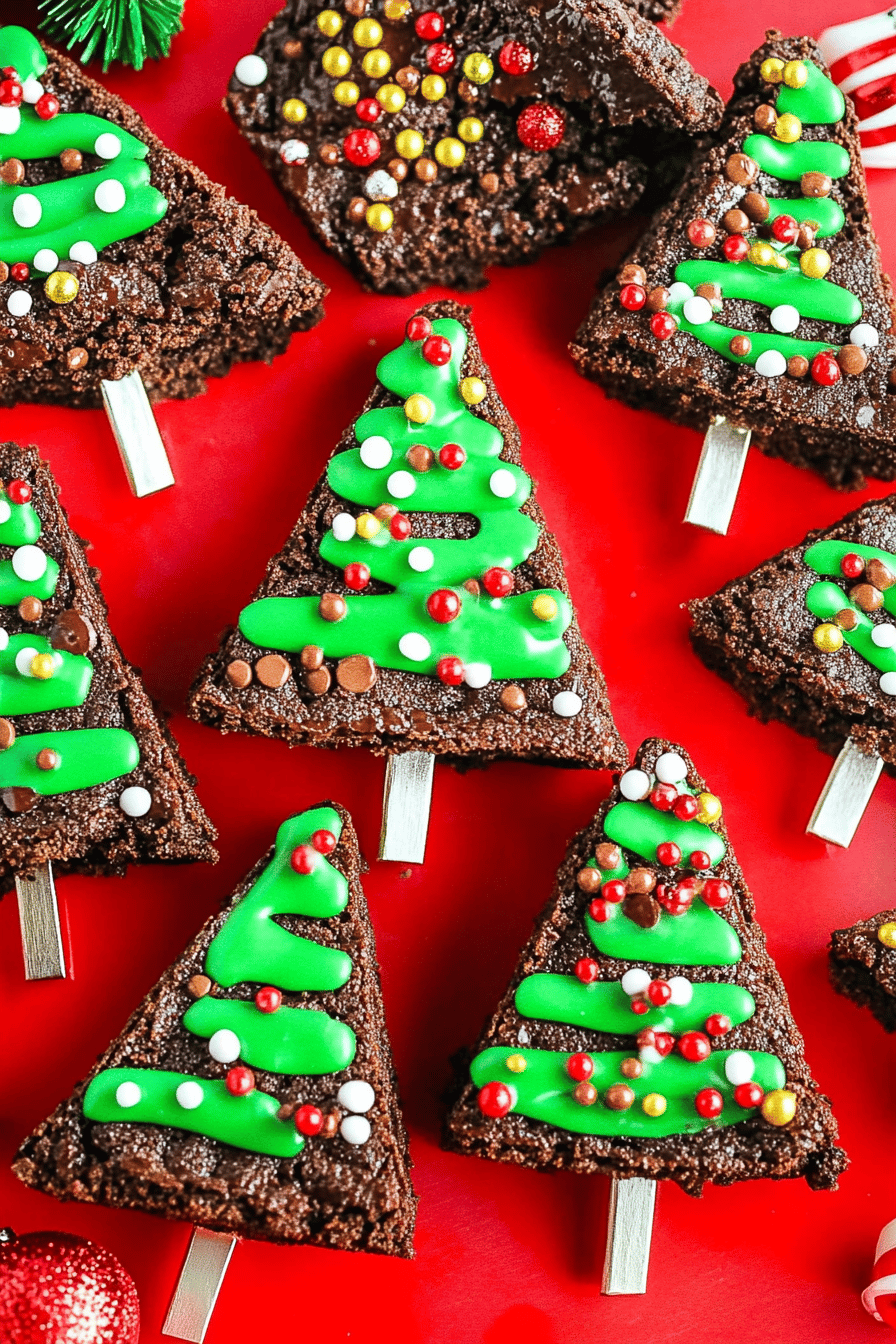 Brownie Christmas Trees ingredients organized and measured on kitchen counter