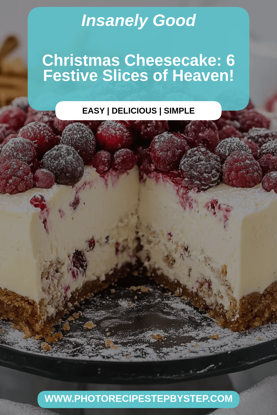 Christmas cheesecake final dish beautifully presented and ready to serve