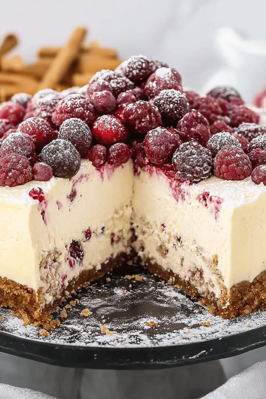 Christmas cheesecake ingredients organized and measured on kitchen counter