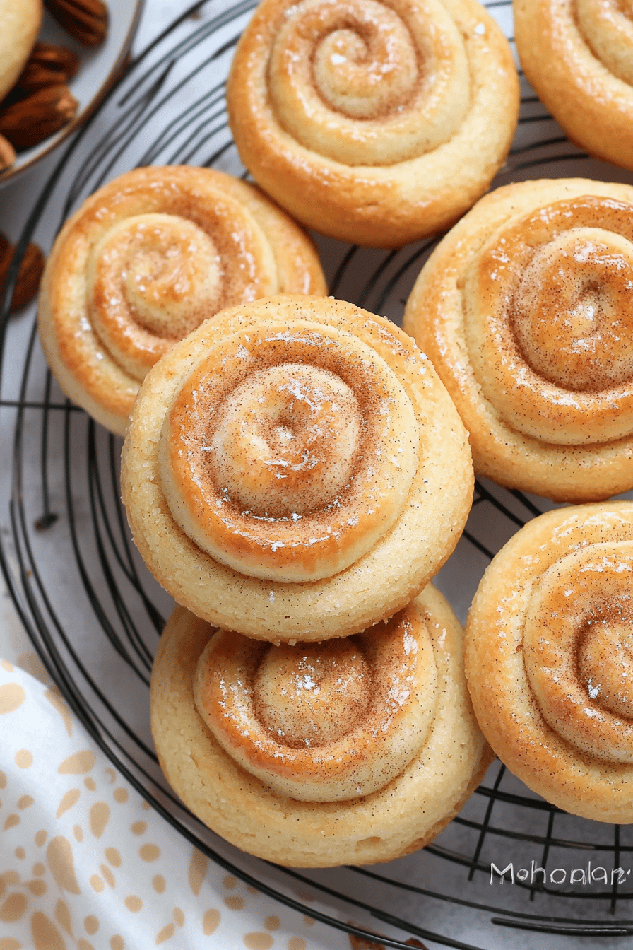 Cinnamon roll cookies slice on plate showing perfect texture and swirl pattern