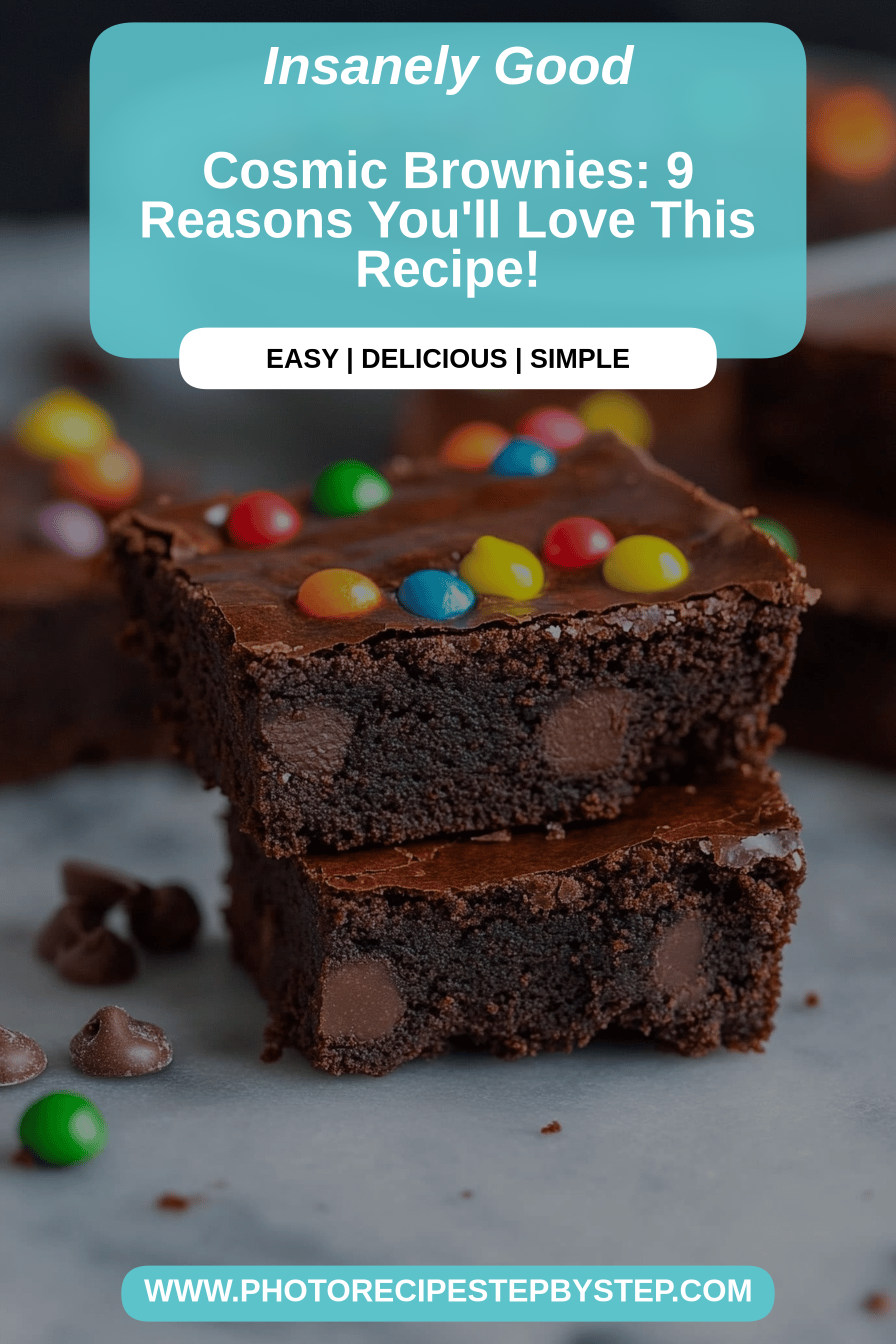 Cosmic Brownies final dish beautifully presented and ready to serve