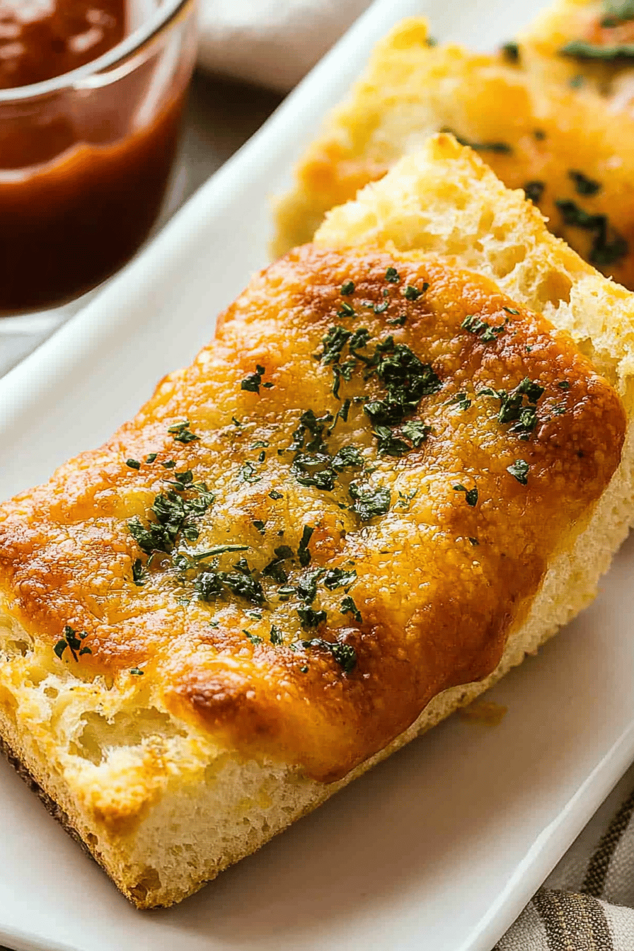 Garlic Bread Recipe ingredients organized and measured on kitchen counter