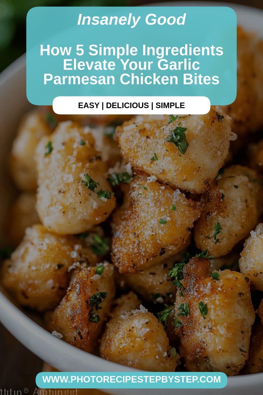 Garlic Parmesan Chicken Bites final dish beautifully presented and ready to serve