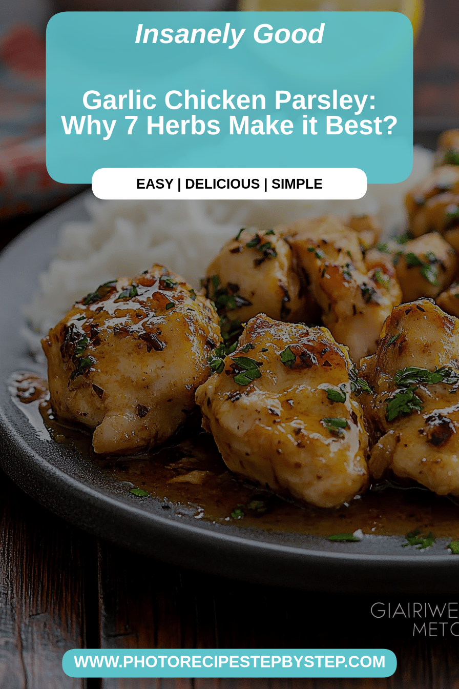 Garlic chicken final dish beautifully presented and ready to serve