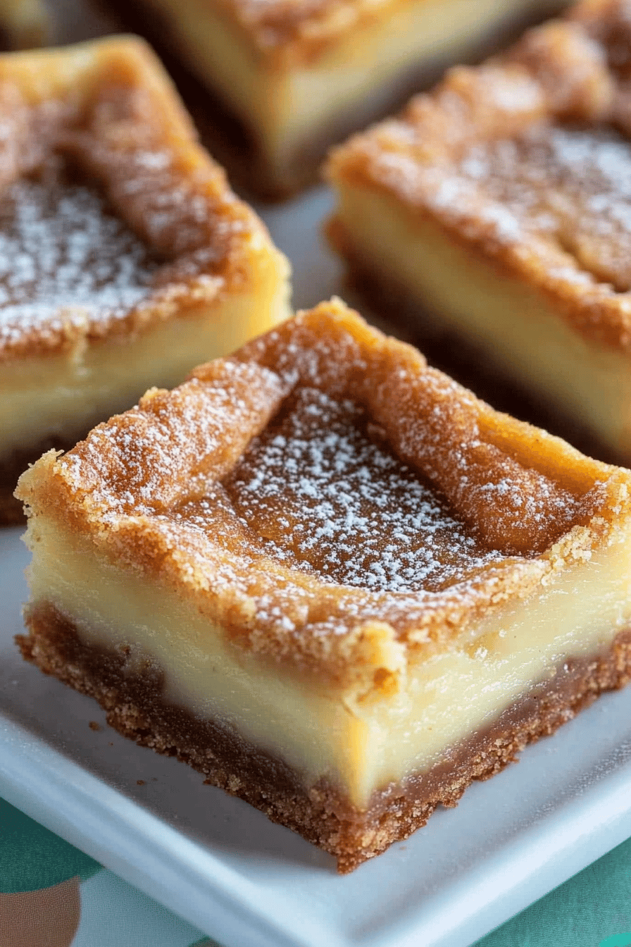 Gooey bars slice on plate showing perfect texture and swirl pattern