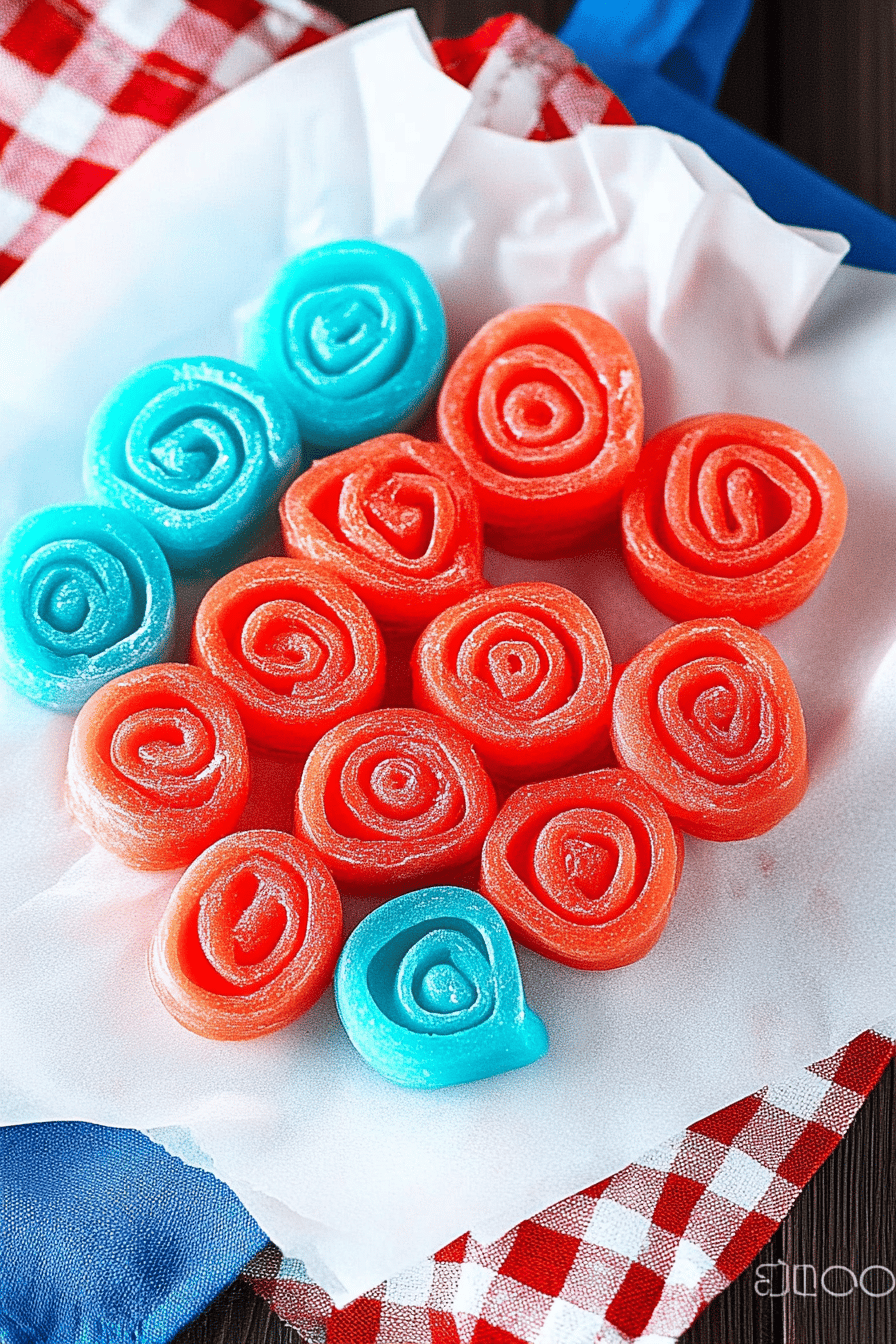 Jello roll ups slice on plate showing perfect texture and swirl pattern