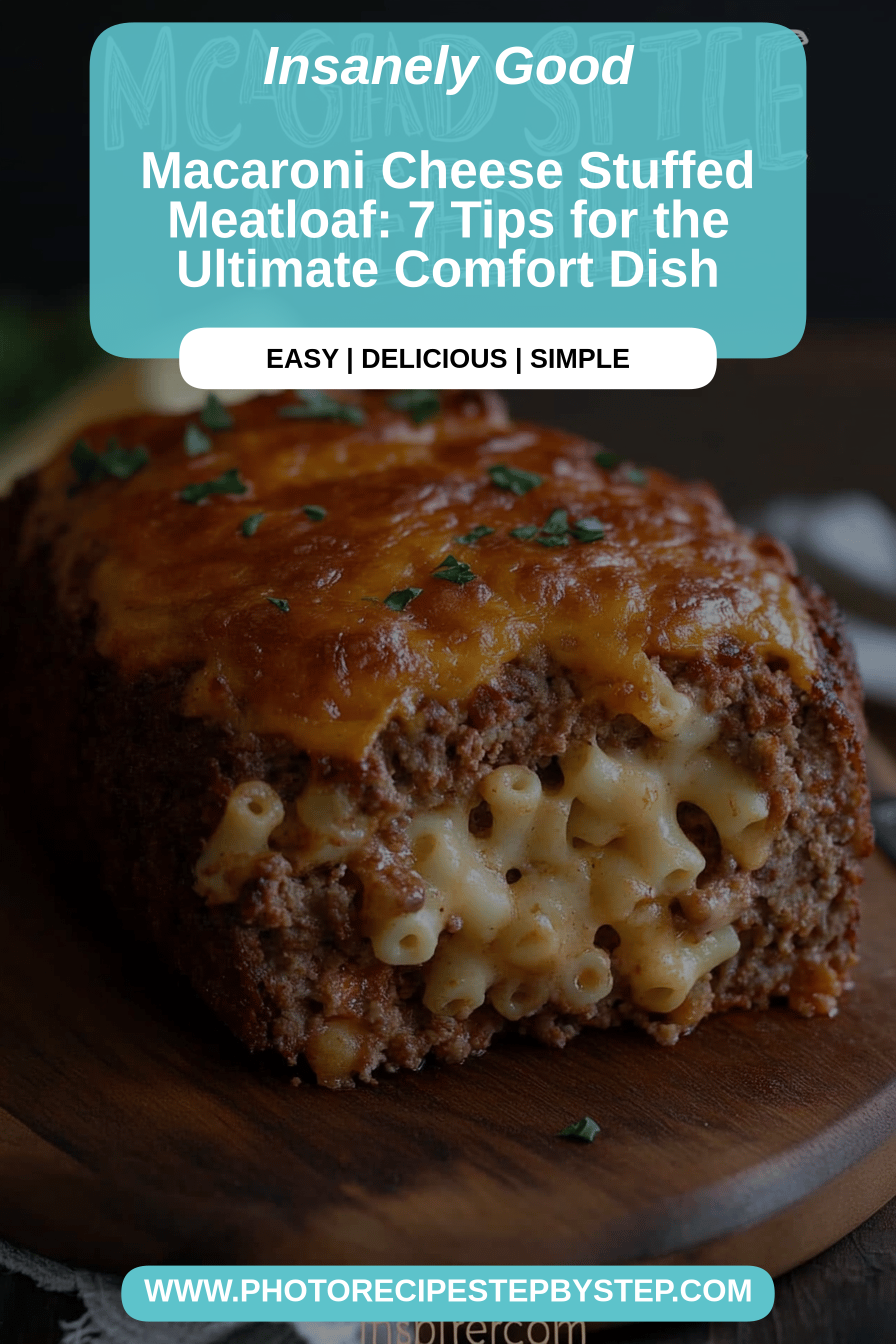 Macaroni Cheese Stuffed Meatloaf final dish beautifully presented and ready to serve