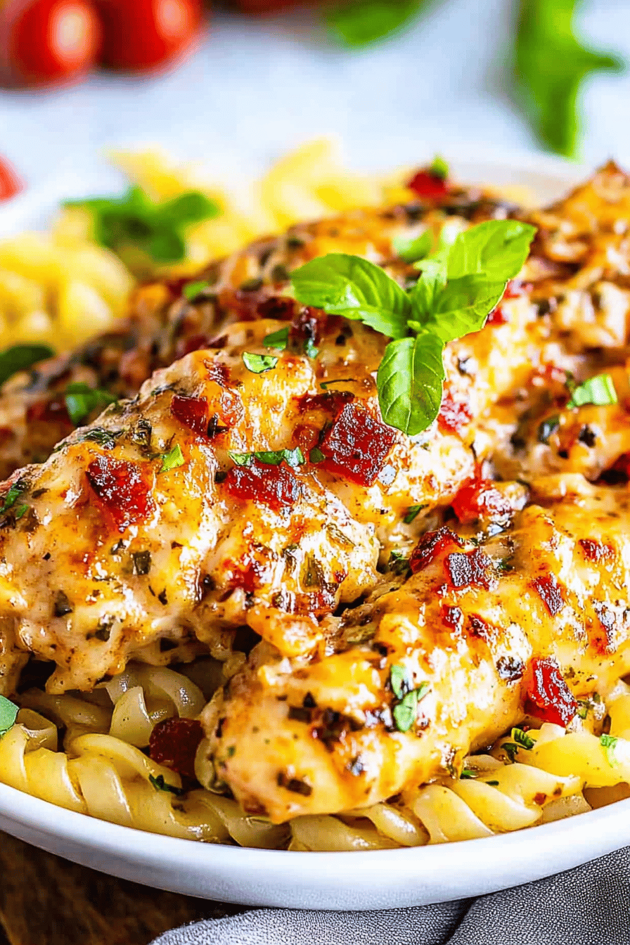 Marry Me Chicken slice on plate showing perfect texture and swirl pattern
