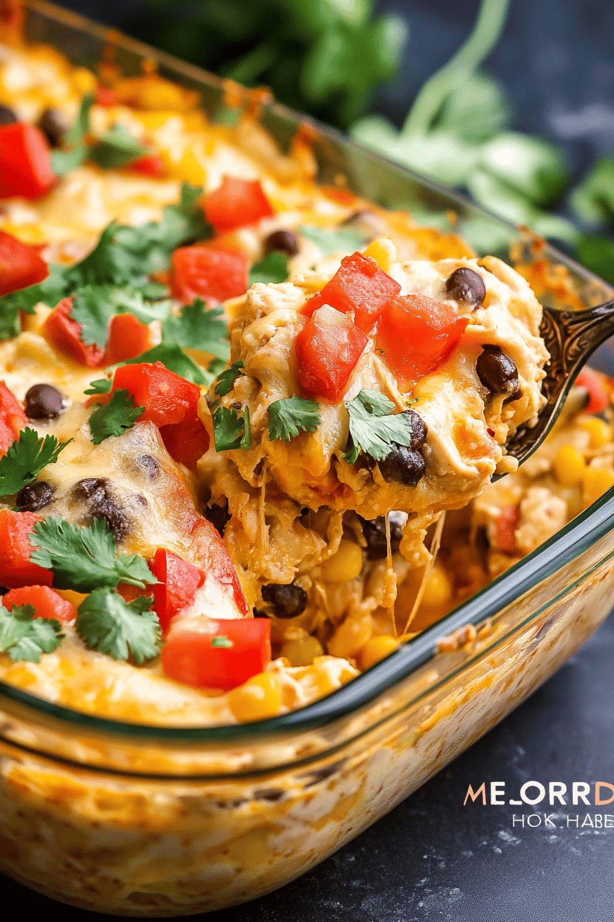 Mexican chicken casserole ingredients organized and measured on kitchen counter