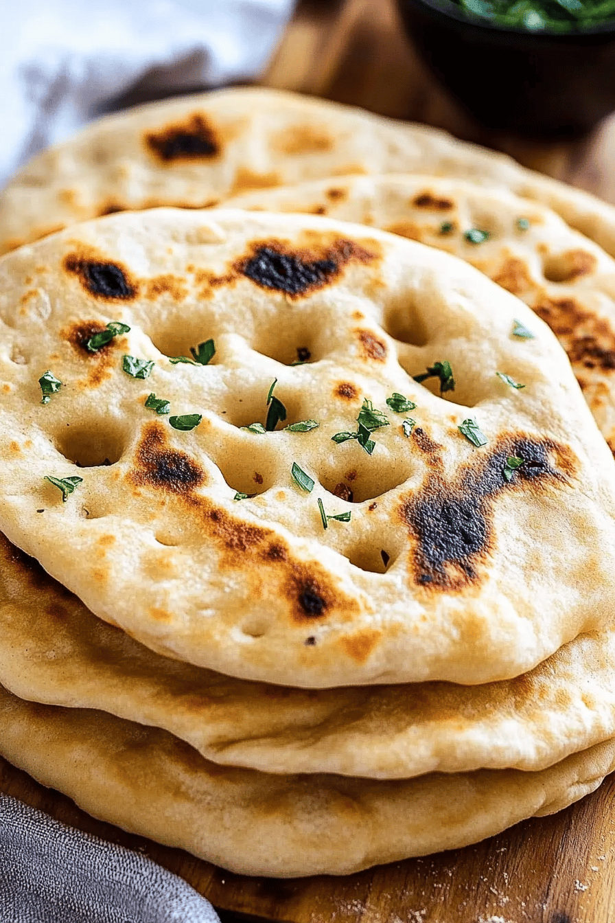 Naan Bread Recipe ingredients organized and measured on kitchen counter