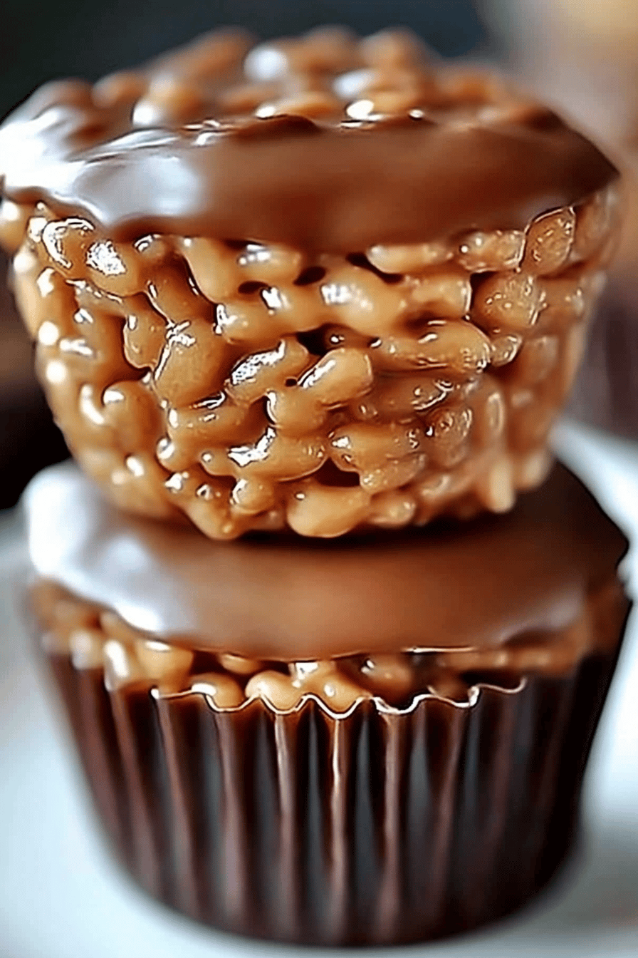 Peanut Butter Rice Krispie Cups slice on plate showing perfect texture and swirl pattern