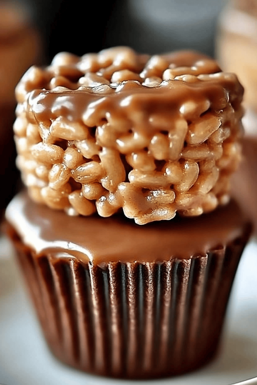 Peanut Butter Rice Krispie Cups slice on plate showing perfect texture and swirl pattern
